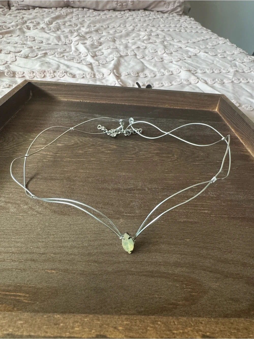 Delicate Silver Wire Elf Elven Tiara with Moonstone